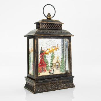 Eurolamp Osvětlená lucerna s vánočním obrázkem, 16 x 8,8 x 26,5 cm, 1 ks