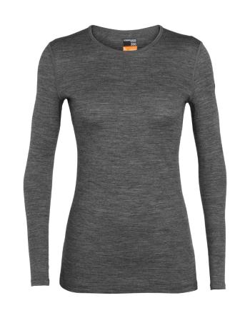 dámské merino triko dlouhý rukáv ICEBREAKER Wmns 200 Oasis LS Crewe, Gritstone Heather velikost: XL