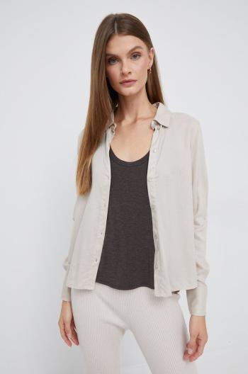 Košile Vero Moda dámská, šedá barva, regular, s klasickým límcem
