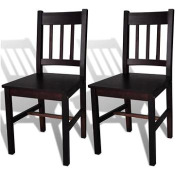 Jídelní židle 2 ks tmavě hnědé borové dřevo (241516)