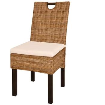 Jídelní židle 6 ks ratan kubu a mangovníkové dřevo (274363)