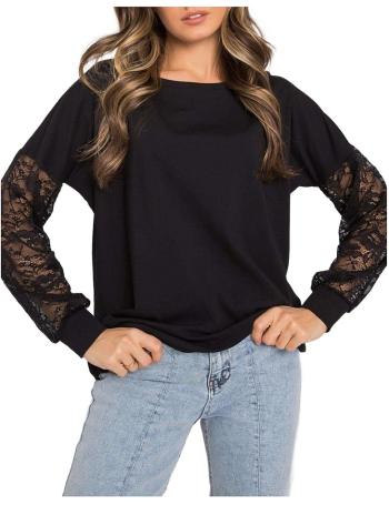 černé dámské tričko s krajkovými rukávy vel. L/XL