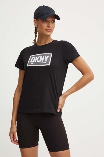 Bavlněné tričko Dkny černá barva, DP4T9724