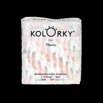 Kolorky Day - květy - L (8-13 kg) jednorázové eko plenky 19 ks