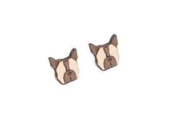 Dřevěné náušnice French Bulldog Earrings s možností výměny či vrácení do 30 dnů