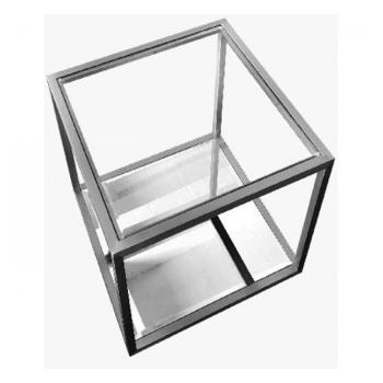 Malý odkládací stolek Luigi – stříbrná, 50 × 50 cm
