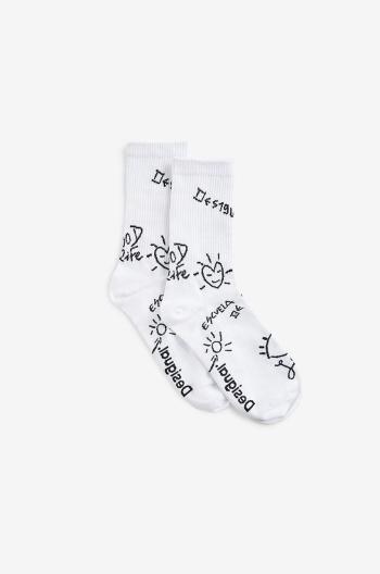Ponožky Desigual dámské, bílá barva