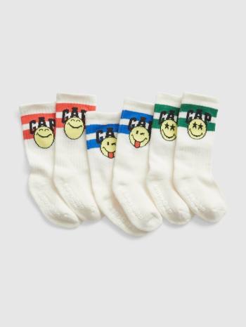GAP Gap & Smiley® Ponožky 3 páry dětské Bílá
