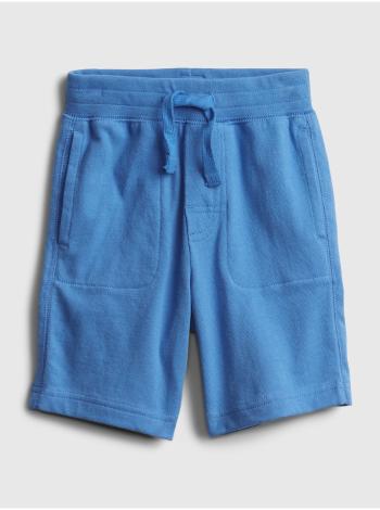 Modré klučičí dětské kraťasy 100% organic cotton mix and match pull-on shorts