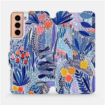 Flip pouzdro na mobil Samsung Galaxy S21 - MP03P Modrá květena (5903516764198)