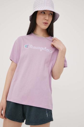 Bavlněné tričko Champion 115351 fialová barva