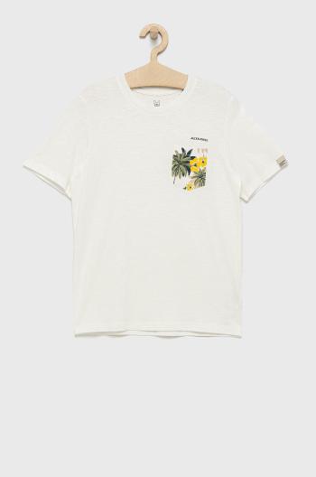 Dětské bavlněné tričko Jack & Jones bílá barva