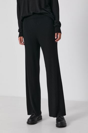 Kalhoty Drykorn Allow dámské, černá barva, široké, high waist