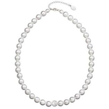 EVOLUTION GROUP CZ Perlový náhrdelník bílý s Preciosa krystaly - 32011.1