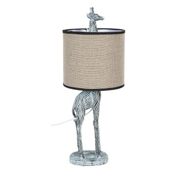 Stolní lampa s hnědým stínidlem a dekorací žirafy – Ø 20*52 cm / E27 6LMC0031