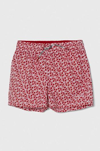 Dětské plavkové šortky Pepe Jeans P PRINT SWIMSHORT červená barva