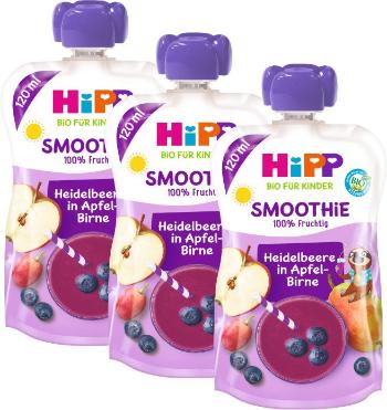 HiPP BIO Smoothie Jablko-Hruška-Borůvky 3 x 120 ml