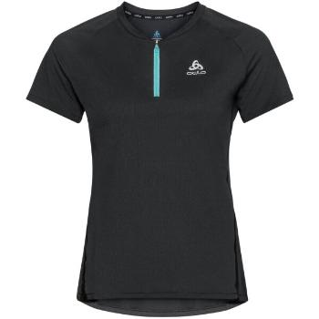 Odlo W AXALP TRAIL T-SHIRT CREW NECK S/S 1/2 ZIP Dámské tričko, černá, velikost