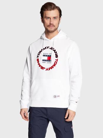 Tommy Jeans pánská bílá mikina - XXL (YBR)