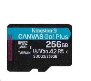 Kingston MicroSDXC karta 256GB Canvas Go Plus 170R A2 U3 V30 Single Pack bez ADP