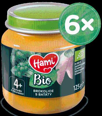 Hami BIO zeleninový příkrm Brokolice s batáty 6x 125g, 4+