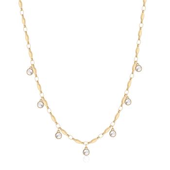 Brosway Třpytivý pozlacený náhrdelník s krystaly Symphonia BYM141