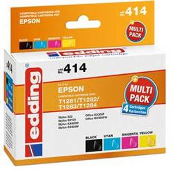 Edding Inkoustová kazeta náhradní Epson T1281/T1282/T1283/T1284 Multipack 4 kompatibilní kombinované balení černá, azurová, purppurová, žlutá EDD-414 