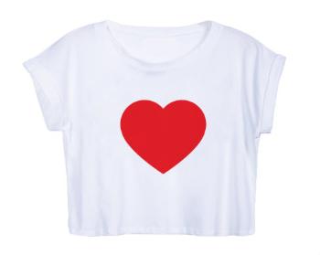 Dámské tričko Organic Crop Top Jednoduché srdce