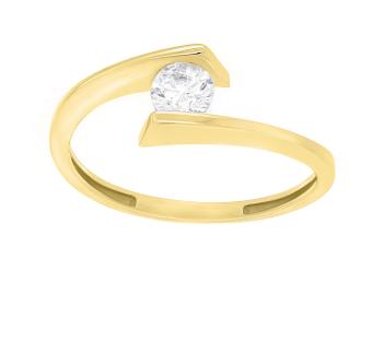 Brilio Silver Elegantní pozlacený prsten se zirkonem SR037Y 56 mm