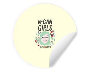 Samolepky kruh Veganské dívky chutnají líp