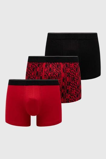 Boxerky Guess 3-pack pánské, červená barva