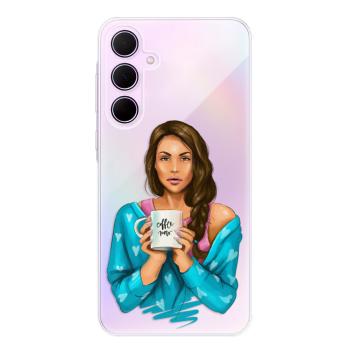 Odolné silikonové pouzdro iSaprio - Coffe Now - Brunette - Samsung Galaxy A35 5G