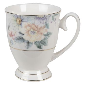 Porcelánový hrneček s květinami Flowers - 11*8*10 cm / 300 ml FLOMU