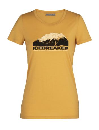 dámské merino triko krátký rukáv ICEBREAKER Wmns Tech Lite SS Low Crewe Icebreaker Mountain, Safflower (vzorek) velikost: S