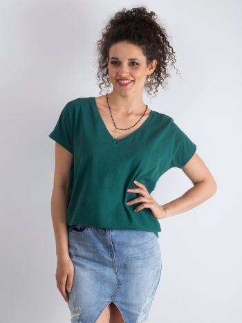 DÁMSKÉ TMAVĚ ZELENÉ TRIČKO RV-TS-4832.35P-DARK GREEN Velikost: XS