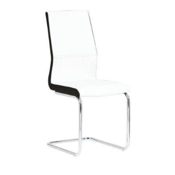 Kondela Židle, ekokůže bílá / černá + chrom, Neana