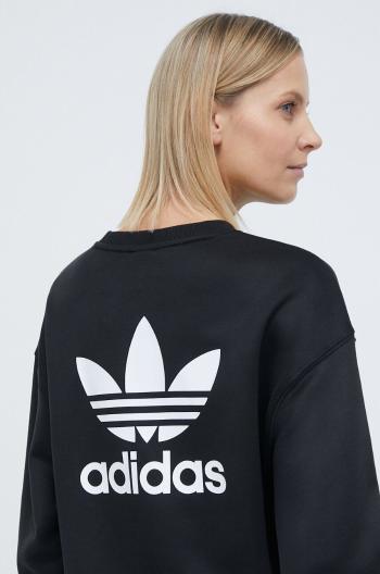 Mikina adidas Originals Trefoil Crew dámská, černá barva, s aplikací, IU2410