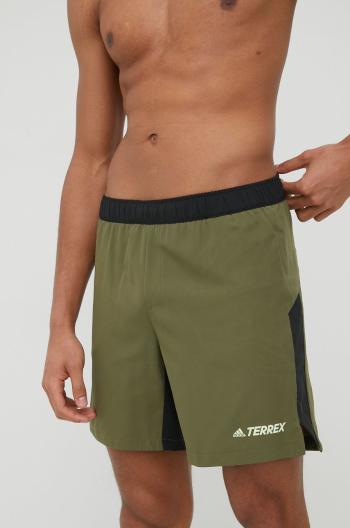Sportovní šortky adidas TERREX Trail HA7551 pánské, zelená barva