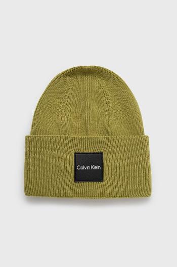 Bavlněná čepice Calvin Klein zelená barva,