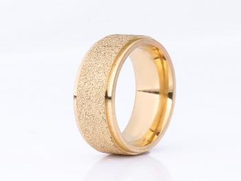 Ziskoun Prsten z pískované chirurgické oceli- zlatý SR00010 Velikost: 6