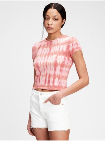 Růžové dámské tričko graphic shrunken t-shirt GAP