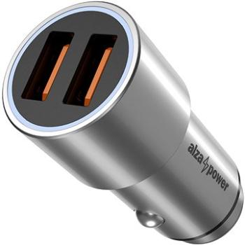 AlzaPower Car Charger X520 Fast Charge stříbrná (APW-CC2Q3CS)