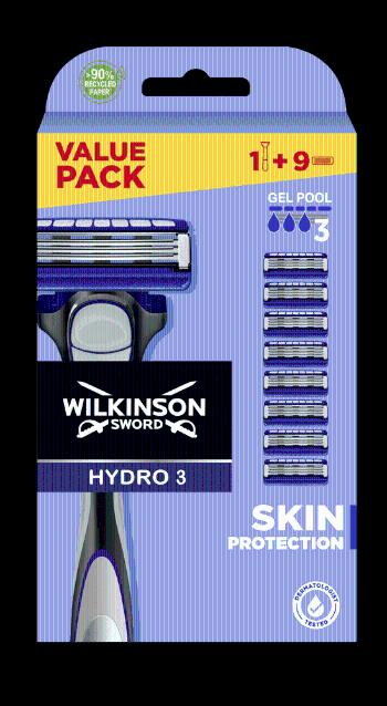 Wilkinson Sword Hydro 3 Skin Protection Value Pack náhradní hlavice 9ks + strojek