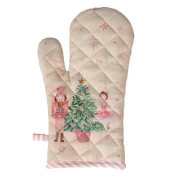 Béžová chňapka - rukavice s Louskáčkem a baletkou Pastel Nutcracker - 18*30 cm PNC44