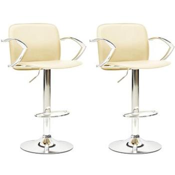 Barové stoličky 2 ks krémové umělá kůže, 324704 (324704)
