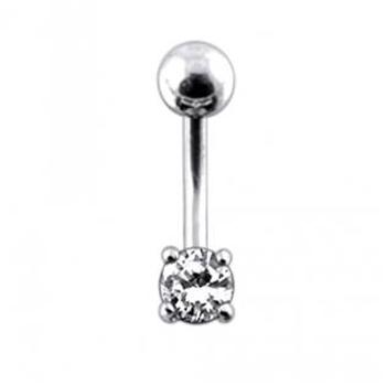 Šperky4U Stříbrný piercing do pupíku, zirkon - BP01027-C