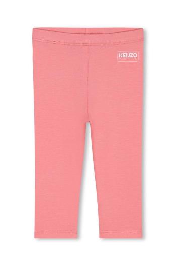 Dětské legíny Kenzo Kids růžová barva, hladké, K60474