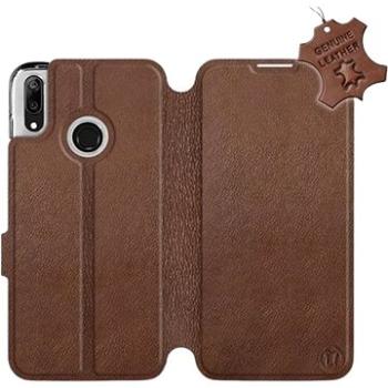 Flip pouzdro na mobil Huawei Y7 2019 - Hnědé - kožené -  Brown Leather (5903226884100)