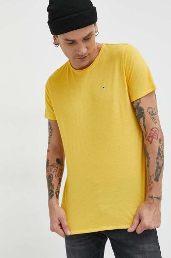 Tričko Tommy Jeans žlutá barva