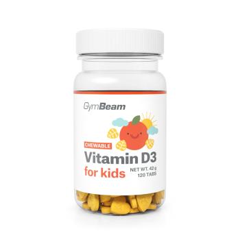 Vitamín D3, tablety na cucání pro děti 120 tab. pomeranč - GymBeam